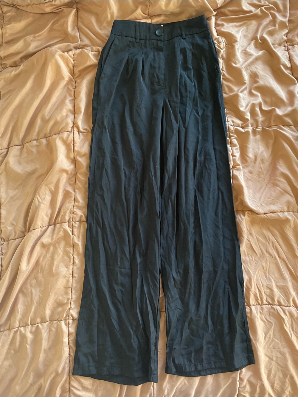 Princess Polly Black Wide Leg High Rise Trousers